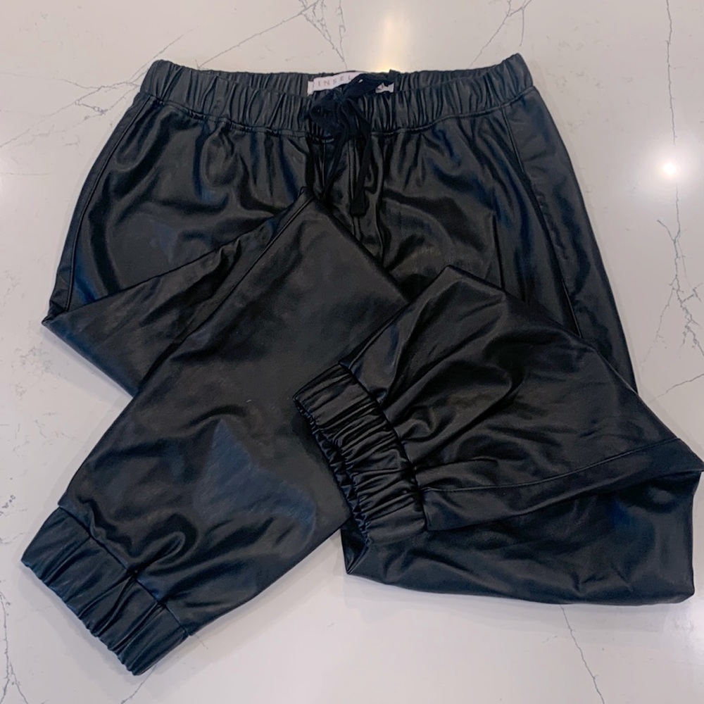 Vegan leather slouchy pants